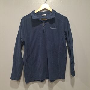 Columbia Mens M Navy 1/4 Zip‎ Logo Fleece Pullover